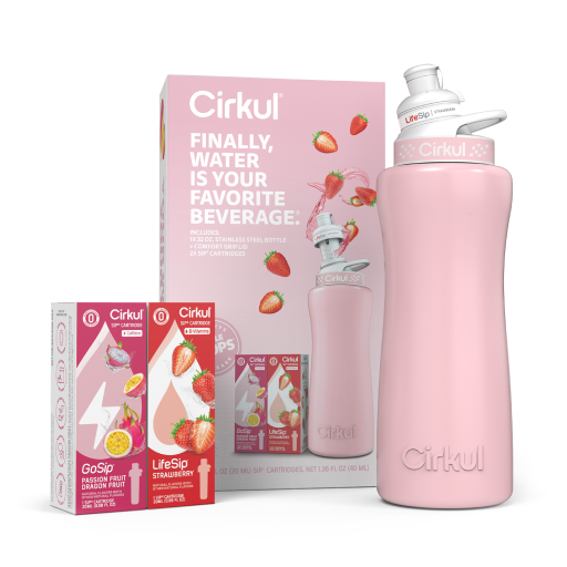 CX: 32oz. Blush Pink Stainless Steel Bottle Starter Kit (2C)